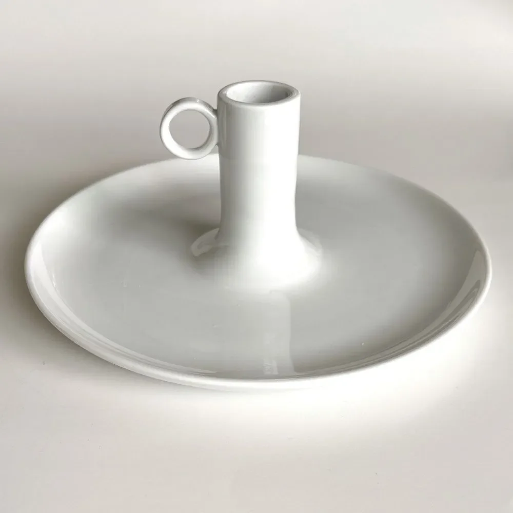 IKEA White Ceramic Taper Candleholder